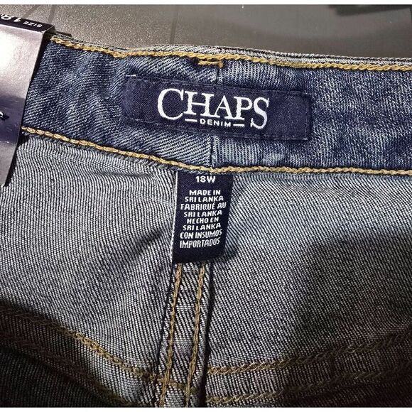 Chaps Womens Denim Capri With Leaf Print Modern Fit Size 18 - Picture 11 of 12